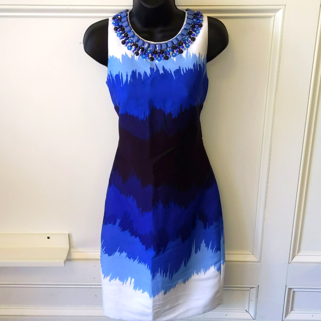 Nwt Kate Spade Madison Avenue Collection Brushstroke Tai Dress With Gems Size 4